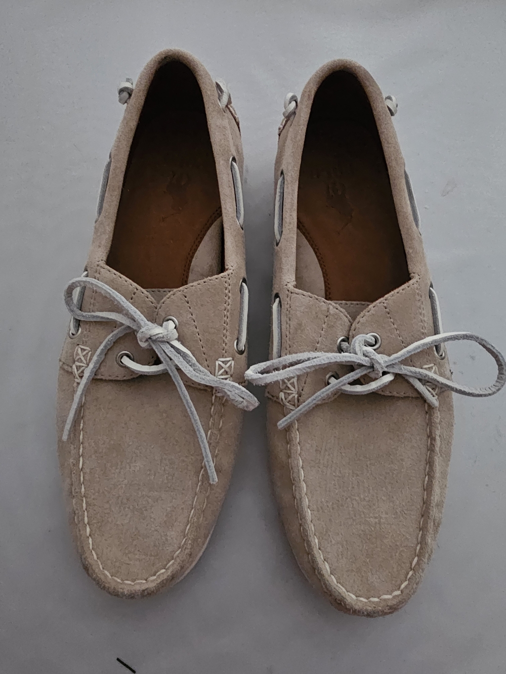 Polo by Ralph Lauren Men's MERTON Suede Boat Shoes in Light Beige